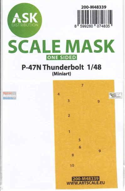 ASKM48339 1:48 ASK/Art Scale Mask - P-47N Thunderbolt (MIA kit)