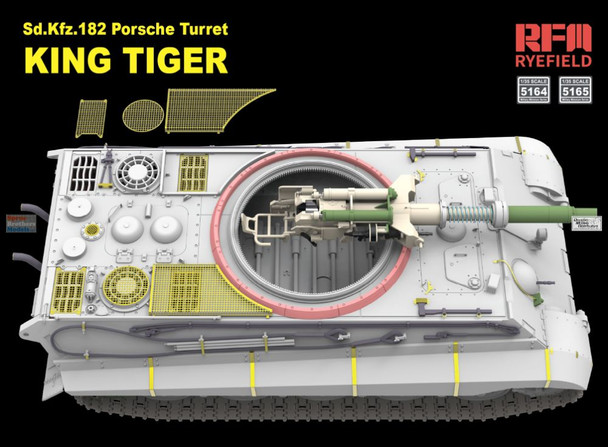 RFMRM5164 1:35 Rye Field Model Sd.Kfz.182 King Tiger Porsche with 2-ton Makeshift Crane
