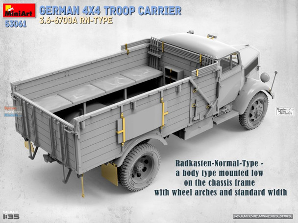 MIA53061 1:35 Miniart German 4x4 Troop Carrier 3.6-6700A RN-Type