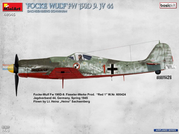 MIA48045 1:48 Miniart Fw190D-9 JV44 Sachsenberg Schwarm [Basic Kit]