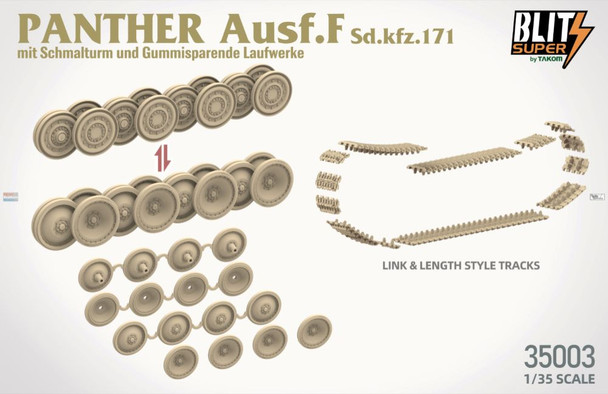 TAK35003 1:35 SuperBlitz by Takom - Panther Ausf.F mit Schmalturm und Gummisparende Laufwerke