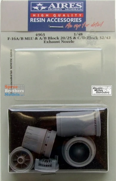 ARS4963 1:48 Aires F-16A F-16B Falcon Block 20/25 & F-16C F-16D Block 32/42 Exhaust Nozzle (KIN kit)