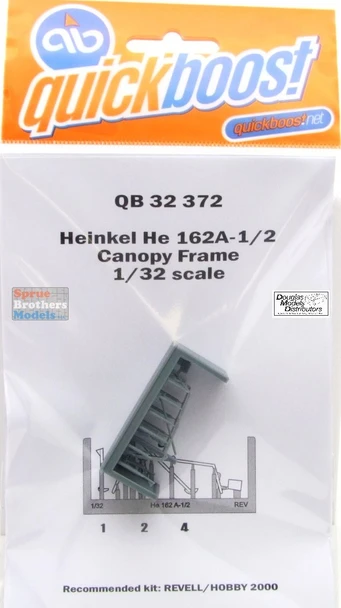 QBT32372 1:32 Quickboost He162A-1/2 Canopy Frame (REV/H2K kit)