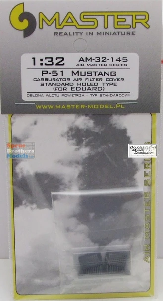 MASAM32145 1:32 Master Model P-51 Mustang Carburator Air Filter Cover Standard Holed Type (EDU kit)