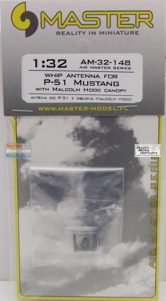 MASAM32148 1:32 Master Model Whip Antenna for P-51 Mustang with Malcolm Hood Canopy