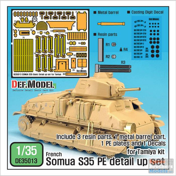 DEFDE35013 1:35 DEF Model French Somua S35 PE Detail Up Set (TAM kit)