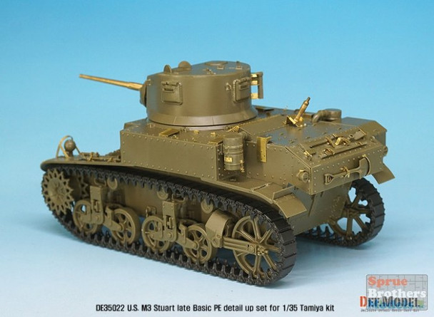 DEFDE35022 1:35 DEF Model US M3 Stuart Late Basic PE & Gun Barrel Set (TAM kit)