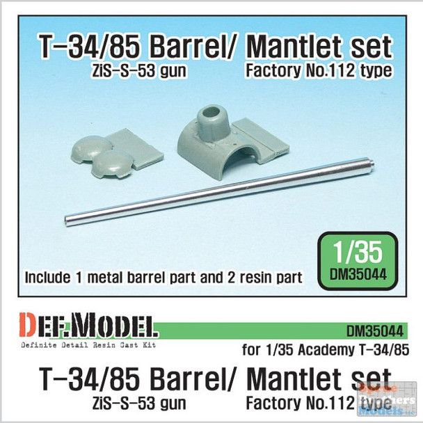 DEFDM35044 1:35 DEF Model T-34/85 Gun Barrel and Mantlet Set (ACA kit)