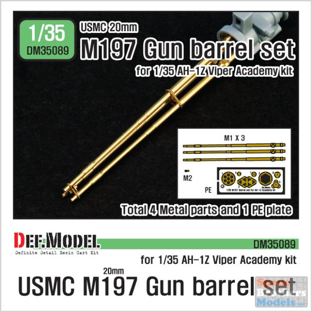 DEFDM35089 1:35 DEF Model AH-1Z Viper M197 20mm Gun Barrel Set (ACA kit)