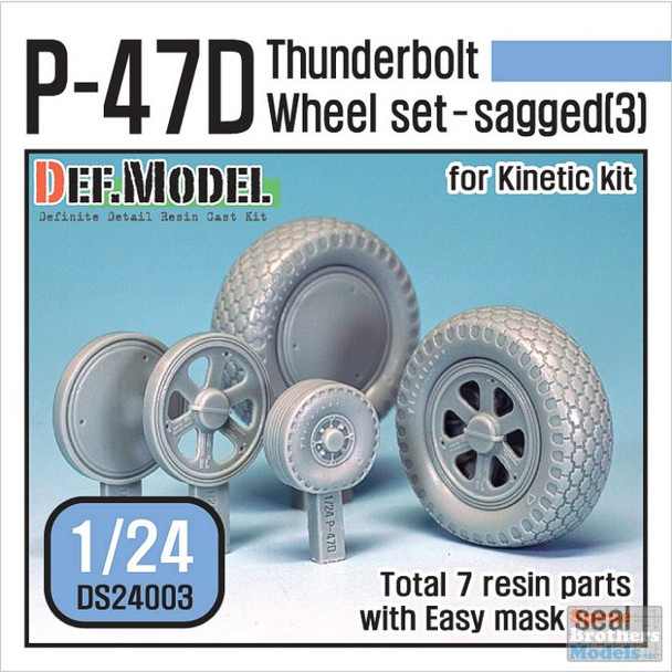 DEFDS24003 1:24 DEF Model P-47D Thunderbolt Sagged Wheel Set #3 (KIN kit)