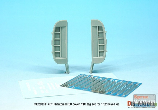 DEFDS32008 1:32 DEF Model F-4E F-4F Phantom II FOD Cover & PE RBF Tag Set (REV kit)