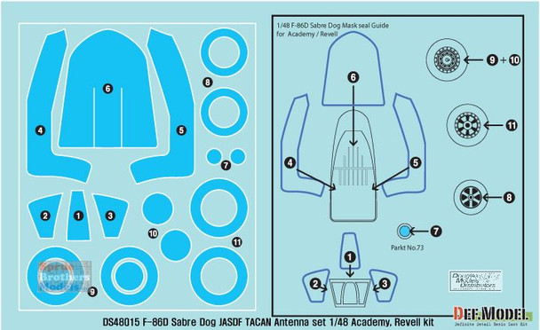 DEFDS48015 1:48 DEF Model F-86D Sabre Dog JASDF TACAN Antenna Set (ACA/REV kit)