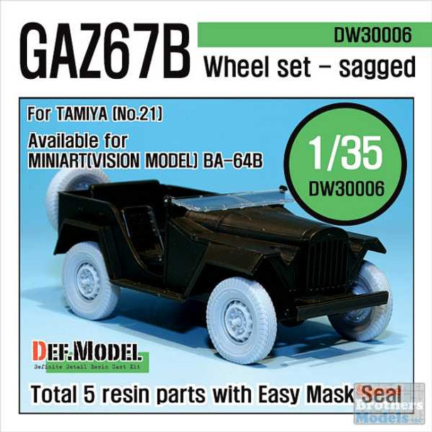 DEFDW30006 1:35 DEF Model GAZ-67B Sagged Wheel Set (TAM kit)