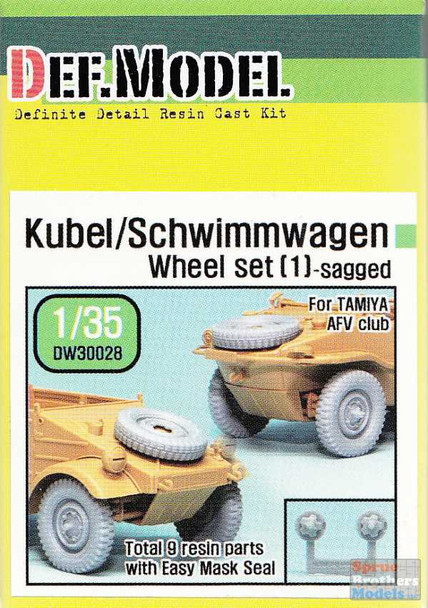 DEFDW30028 1:35 DEF Model Kubel/Schwimmwagen Sagged Wheel Set (TAM/AFV kit)