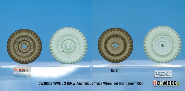 DEFDW30053 1:35 DEF Model DUKW Sagged Front Wheel Set (ITA kit)