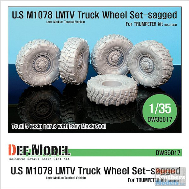DEFDW35017 1:35 DEF Model US M1078 LMTV Truck Sagged Wheel Set (TRP kit) #DW35017