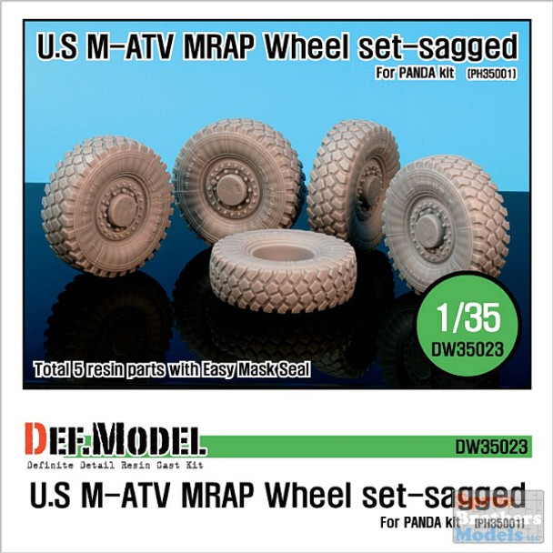 DEFDW35023 1:35 DEF Model US M-ATV MRAP Sagged Wheel Set (PDA kit) #DW35023