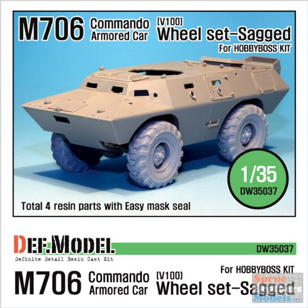 DEFDW35037 1:35 DEF Model M706 / V100 Armored Car Sagged Wheels (HBS kit)