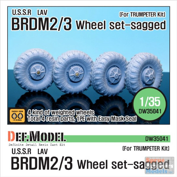 DEFDW35041 1:35 DEF Model BRDM 2/3 Sagged Wheel Set (TRP kit)