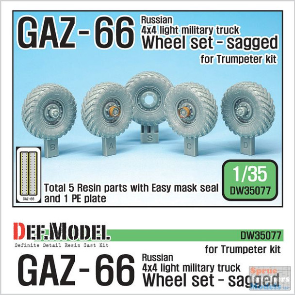 DEFDW35077 1:35 DEF Model GAZ-66 Sagged Wheel Set (TRP kit)
