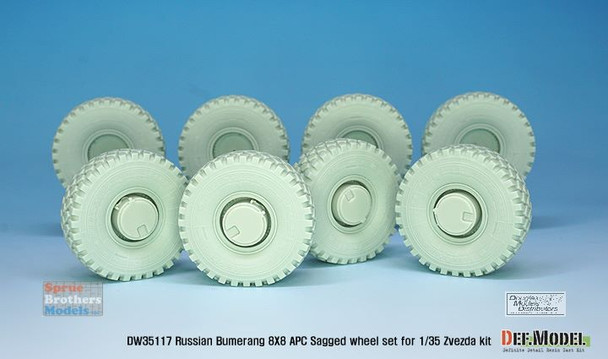 DEFDW35117 1:35 DEF Model Russian 8x8 APC Bumerang Sagged Wheel Set (ZVE kit)