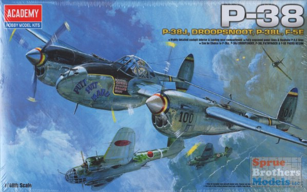 ACA12282 1:48 Academy P-38 Lightning - Sprue Brothers Models LLC