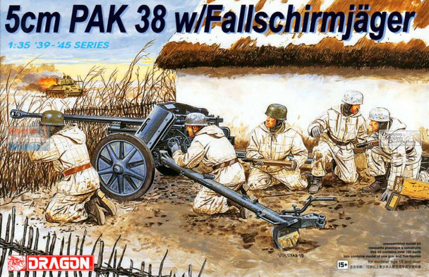 DML6118 1:35 Dragon 5cm PAK 38 with Fallschirmjager