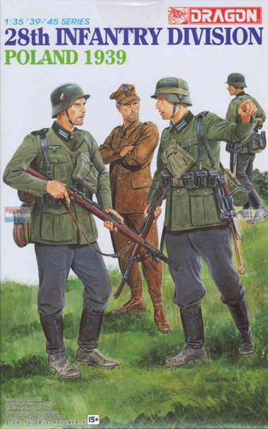 DML6344 1:35 Dragon 28.Infantry-Division, Poland 1939 4 piece Figure Set