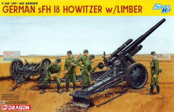 DML6392 1:35 Dragon German sFH 18 Howitzer w/Limber Smart Kit