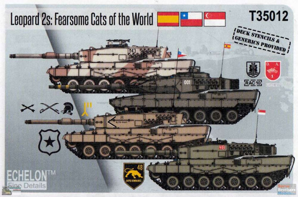 ECH35012 1:35 Echelon Decals - Leopard 2s: Fearsome Cats of the World