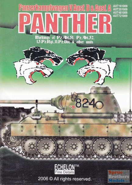 ECH351009 1:35 Echelon Decals - Panther Ausf A & D Pz.Abt.51/52 & 15.Pz.Rgt