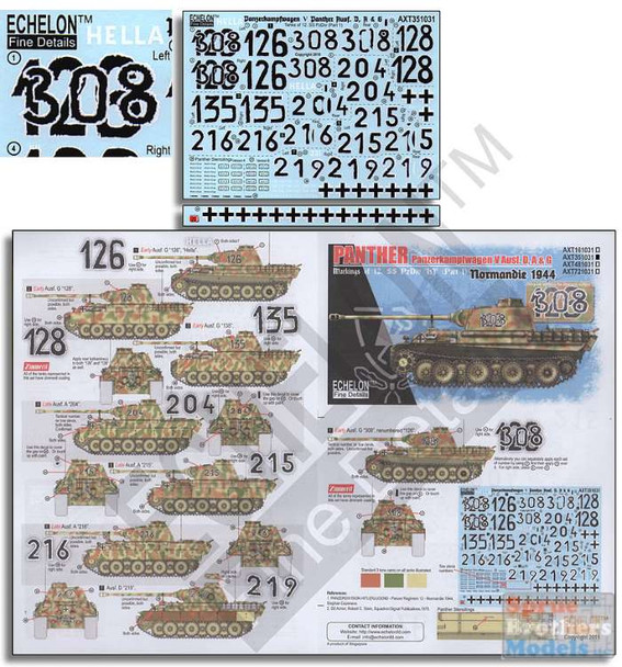 ECH351031 1:35 Echelon 12. SS-Pz.Div. Panthers Part 1 Normandie 1944