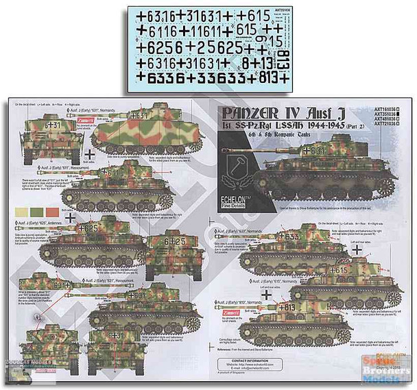 ECH351036 1:35 Echelon Decals - Panzer IV Ausf.J LAH 1944-45 Pt 2