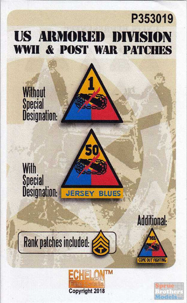 ECH353019 1:35 Echelon Decals - US Armored Division WW2 & Post War Patches