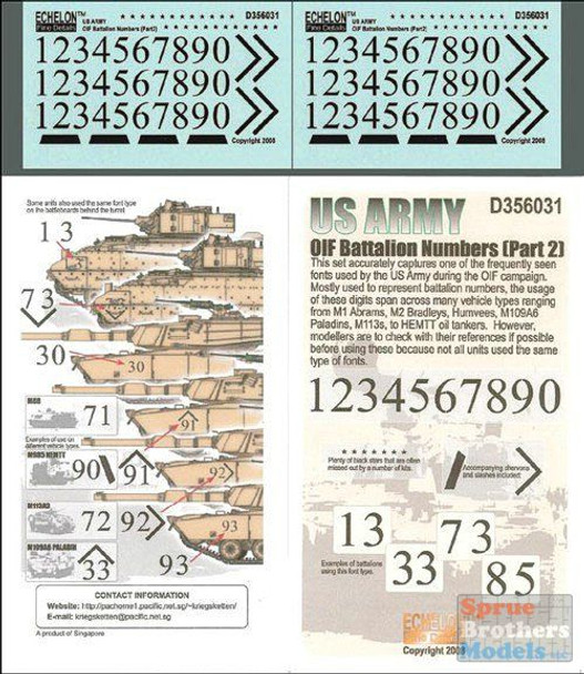 ECH356031 1:35 Echelon US Army OIF Battalion Numbers Part 2 #356031