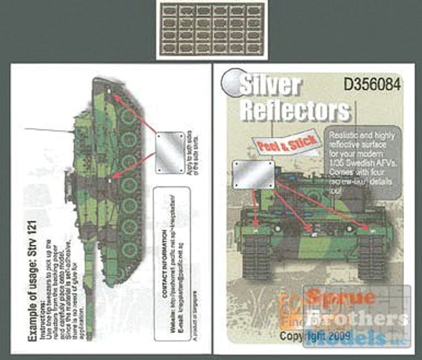 ECH356084 1:35 Echelon Silver Reflectors for Modern Swedish AFVs