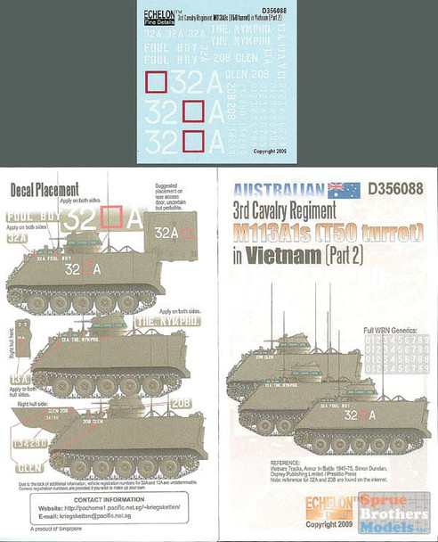 ECH356088 1:35 Echelon Australian 3rd Cavalry Regiment M113A1s (T50 Turret) in Vietnam Part 2