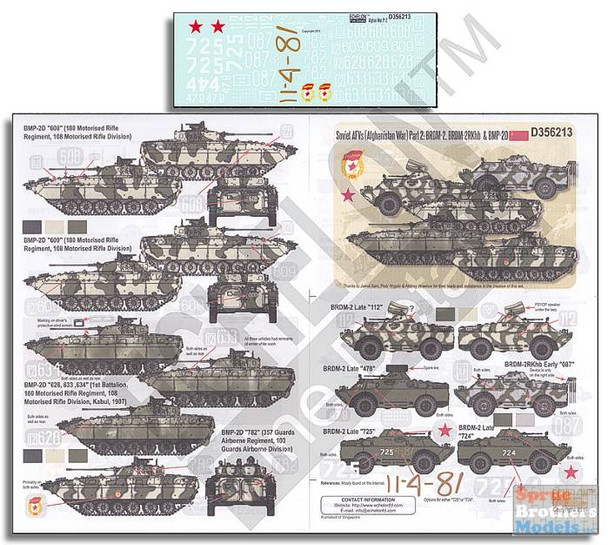 ECH356213 1:35 Echelon Soviet AFVs (Afghanistan) Part 2: BRDM-2, BRDM-2RKhb & BMP-2D