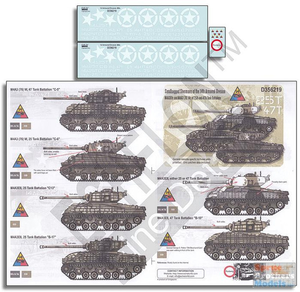 ECH356219 1:35 Echelon Sandbagged Shermans of the 14th Armored Division