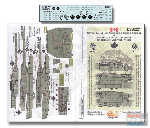 ECH356221 1:35 Echelon RCAC & RCD Gagetown Leopard Tanks