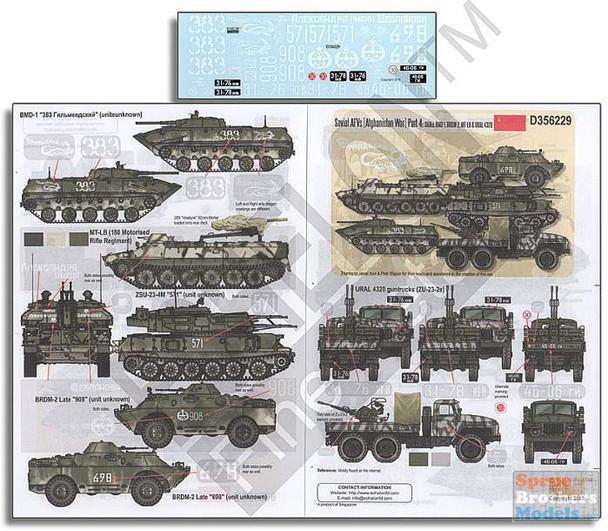 ECH356229 1:35 Echelon Soviet AFVs (Afghanistan War) Part 4: Shilka, BMD-1, BRDM-2, MT-LB & Ural 4320