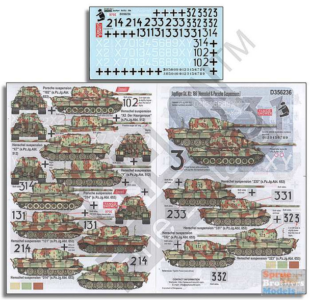 ECH356236 1:35 Echelon Jagdtiger Sd.Kfz. 186 (Henschel & Porsche Suspensions)