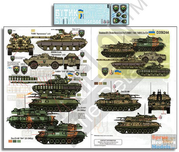 ECH356244 1:35 Echelon Ukrainian AFVs (Ukraine-Russia Crisis) Part 11: BRDM-2 T-64B T-64BV ZEU-23-4