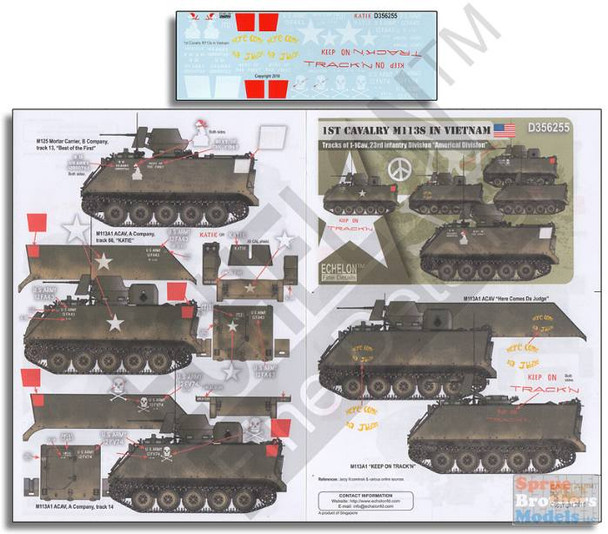 ECH356255 1:35 Echelon 1st Cavalry M113s in Vietnam