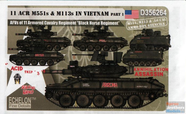 ECH356264 1:35 Echelon 11 ACR M551s Sheridans & M113s in Vietnam Part 1