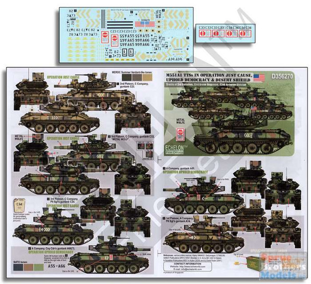 ECH356270 1:35 Echelon M551A1 Sheridan TTSs in Operation Just Cause, Uphold Democracy & Desert Shield