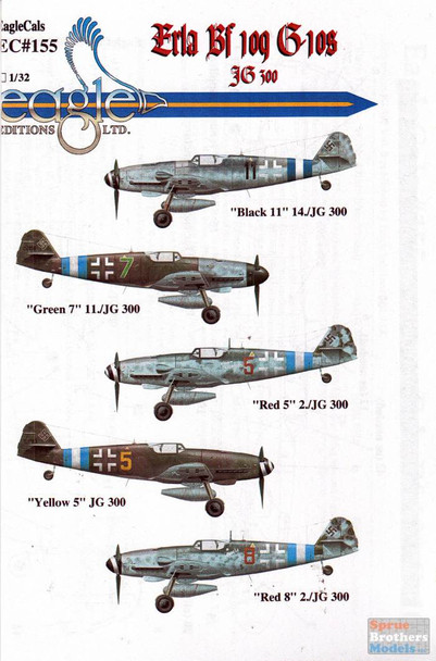 ECL32155 1:32 Eagle Editions Erla Bf 109G-10's JG300