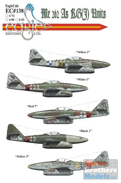 ECL72138 1:72 Eagle Editions Me 262A of KG(J) Units #72138