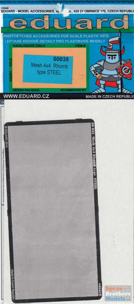 EDU00035 Eduard PE - Mesh 4x4 Rhomb Type STEEL