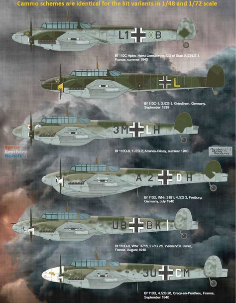 EDU11145 1:48 Eduard Bf110C Bf110D Adlertag